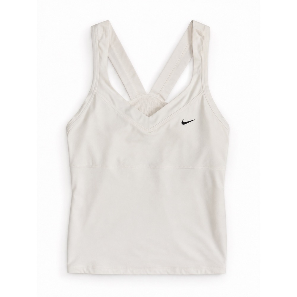 Nike Court Dri-FIT Tennis Tank Top White Cross Back Built-in Bra Womens Large